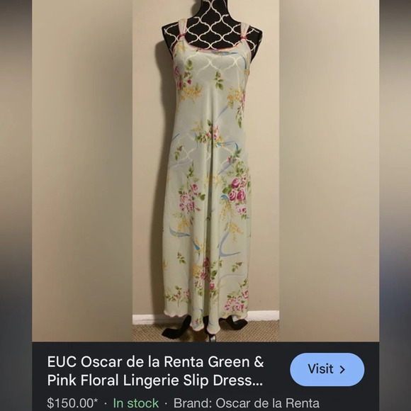 Oscar De La Renta robe and slip dress gown set - Picture 14 of 14